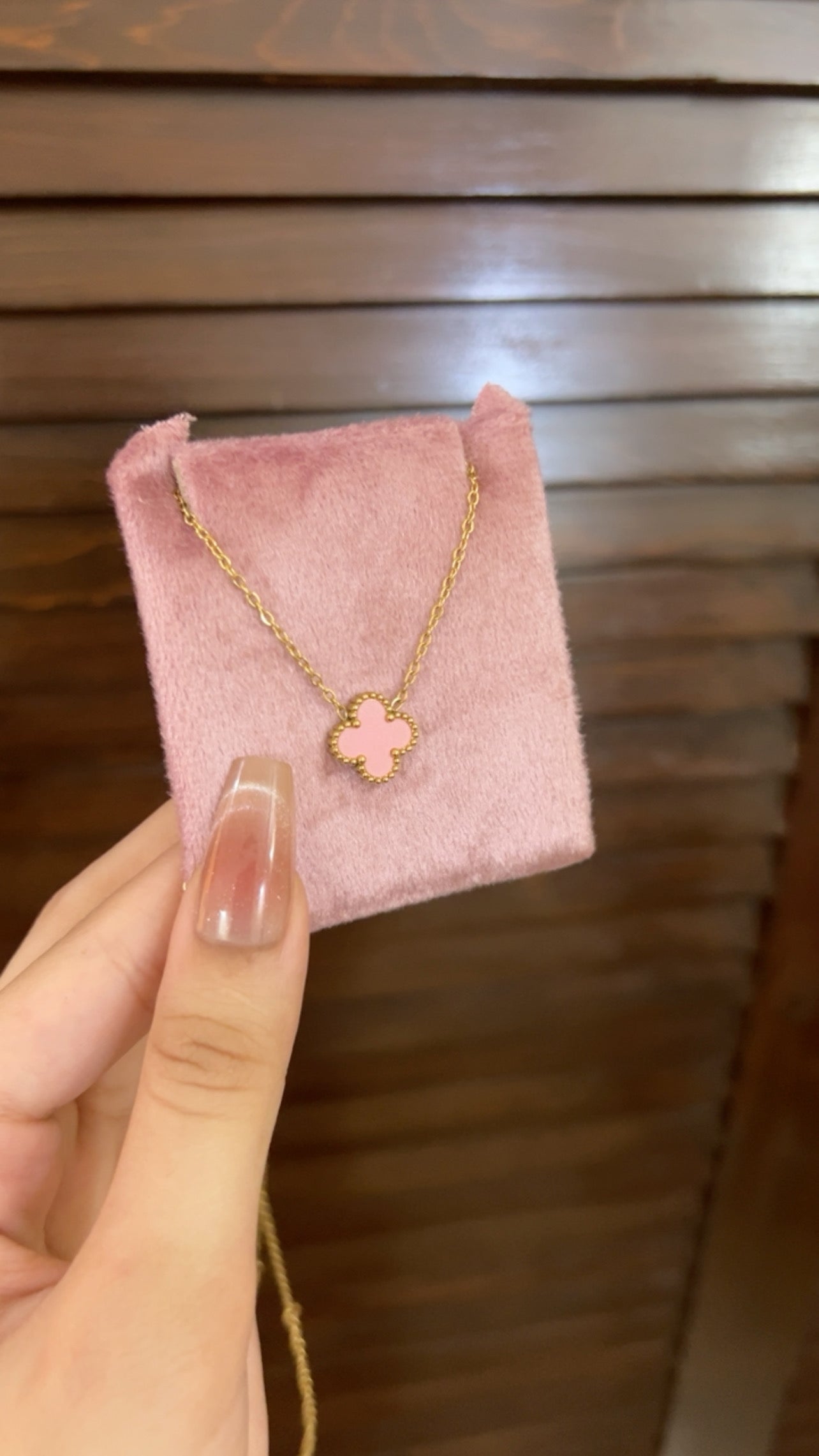 Pink Clovie Necklace